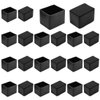 Seimneire 20pcs Rectangle Chair Leg Caps, 1.5" x 1" / 38 x 25 mm Anti-Slip Chair Leg Floor Protectors PVC Rubber Pads Furniture Table Feet Covers, Black