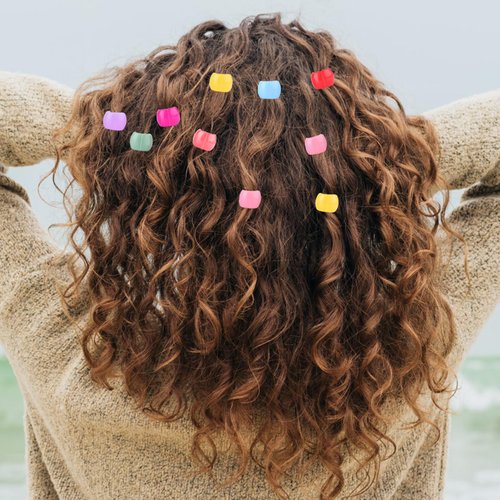 Lusofie 100 Mini Claw Hair Clips Rainbow Mini Hair Clip Tiny Plastic Plastic Hair Claws Hair Braids Maker Beads Clip Tiny Plastic Hair Claws Hair Accessories for Women Girls