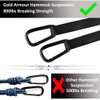 Gold Armour Camping Hammock - Portable Hammock Single Hammock Camping Accessories Gear for Outdoor Indoor Adult Kids, USA Based Brand (Light Blue & Grey)
