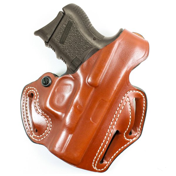 DeSantis Thumb Break Scabbard Gun Holster, Fits GLOCK 26, 26 GEN 5, 27, 27 GEN 5, and 33, Wear with a Belt, Unisex Holster, Right-Hand Draw, Tan