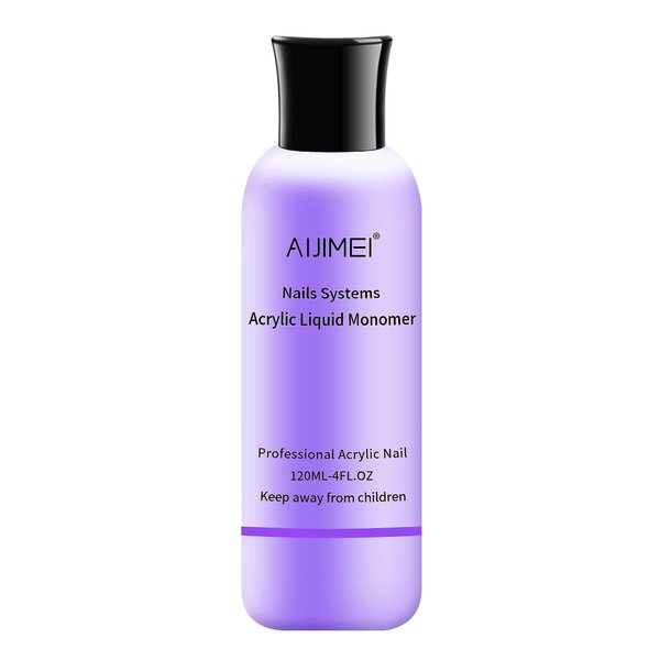 AIJIMEI 120ml/4fl.oz Acrylic Monomer Liquid Acrylic Nail Liquid, Acrylic Liquid for Acrylic Powder Manicure Acrylic Nail Monomer Liquid for Nail Art for Home and Salon