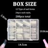 288PCS Dual Forms for Polygel Full Cover False Nail Tips with 12 Sizes Scale for Manicure Nail Art Design Salon