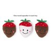 ZippyPaws Miniz Plush Dog Toy Trio with Squeaker, Small Stuffed Chew Toys, 3-Pack, Chocolate Covered Strawberries