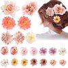 SuPoo 21 Pack Rose Flower Hair Clips Flower Clips for Hair Hawaiian Flower Claw Clip Mini Alligator Clips Cute Side Hair Barrettes for Women Girls Wedding Brooch Boho Hair Styling Accessories