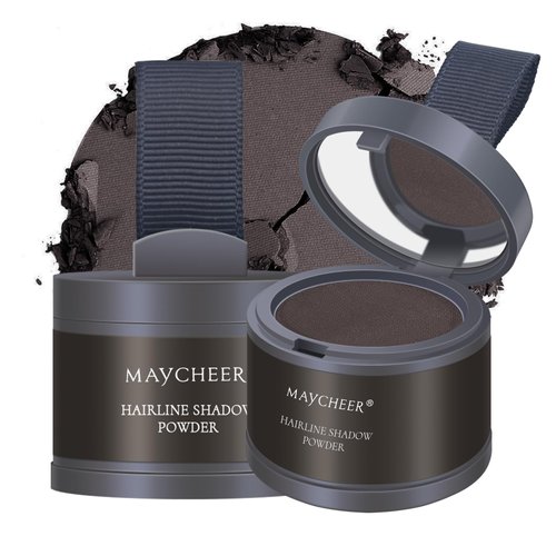 FREEORR 2Pcs Root Touch Up Powder - Hairline Shadow Powder for Thinning Hair, Gray Coverage for Women and Men #06 Dark Maroon