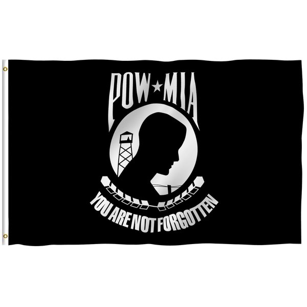 POW-MIA Black Flag You are Not Forgotten Prisoner of War 3x5ft Nylon