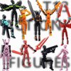 masijssa T13 Action Figures Set (Assembly Completed) Dummy 13 Titan 13 Robot Action Figure 3D Printed Robo Multi-Jointed Movable Action Figure Toy with Full Articulation (Black Blue Figure + Dog)