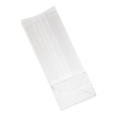 Restaurantware Flat Bottom Heat Seal Sandwich Bags Heat Sealable Food Bags - Gusset Bag with Paper Insert - Clear - 3 x 2 x 8 Inch - 100ct Box - Bag Tek