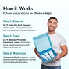 MDacne 3 Step Benzoyl Peroxide Acne Treatment Kit - Benzoyl Peroxide Cream 2.5%, Salicylic Acid Cleanser, Niacinamide Moisturizer – Medicated Plant-Based Kit for Adult & Teen Acne, 30 Day Acne Kit