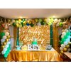 Gold Flash Square Wall Backdrop for Photography Golden Happy Birthday Glitter Sequin Shimmer Background Sweet 16 Girls Woman 20th 30th 40th Birthday Party Decorations Banner (Gold, 8X6FT(94X70inch))