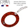 Camila Paris CP2513 French Hair Barrette Clip for Girls, Round Handmade, Victory Red, Strong Hold Grip Hair Clips for Women, No Slip and Durable Styling Girls Hair Accessories, Made in France