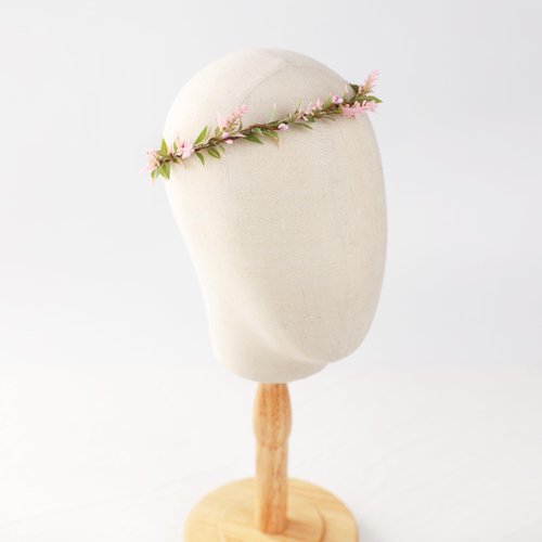 KorViSHOW Flower Crown for Women Girls - Handmade Fairy Wreath Garland Bridal Wedding Headpieces Renaissance Diy Halloween Maternity Shoot Vacation Photography Props Shower Deep Pink