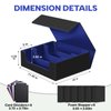 Lalasu Card Deck Box for Trading Cards, 1800+ Trading Card Storage Case, PU Leather Magnetic Closure Commander Deck Fit for YuGiOh, MTG and Sport TCG Gift for Card Collector (Black&Blue)