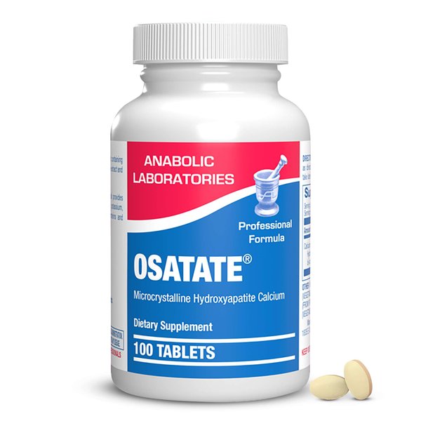 Osatate Calcium Microcrystalline Hydroxyapatite - 100 Bone Strength Calcium Supplement Tablets - Osteo Supplements for Women and Men