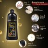 Bablabear MEIDU Black Hair Dye Shampoo, Semi-Permanent Gray Coverage for Women and Men, 3 in 1 with Natural Ingredients, Lasts 30 Days/500ml