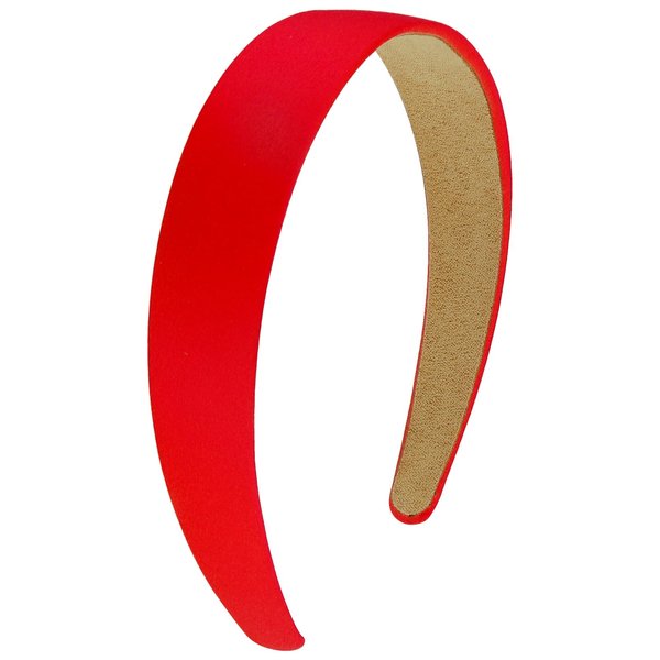 Wecoe Red Headband 1.2 Inch Wide Silk Satin Headband Women Non Slip Fashion Plain Head Band Solid Hair Band DIY Holiday Hair Accessories for Women Girls Diademas Para Mujer Gifts