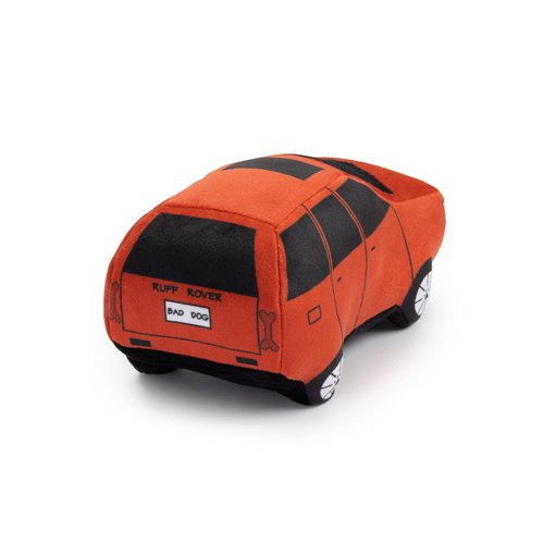 Bad Dog Ruff Rover Parody Plush Funny Cute Unique Squeaky Fun Dog Toy with Squeaker for Small Medium Breeds Designer Puppy Gifts Birthday Stuff Car Truck Pet Safe Materials (Red)