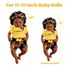 BABESIDE 3 Pcs Reborn Baby Doll Clothes Set for 17-22 Inch Dolls, Sunflowers Pattern Baby Doll Clothes Doll Accessories Set with Doll Headband for Realistic Baby Doll Girls, Yellow & Black