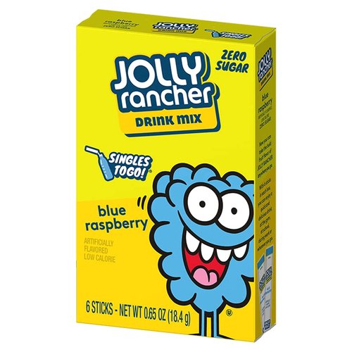 Jolly Rancher Rancher Singles To Go Water Drink Mix, Blue Raspberry, 12 Boxes With 6 Packets Each, 72 Total Servings