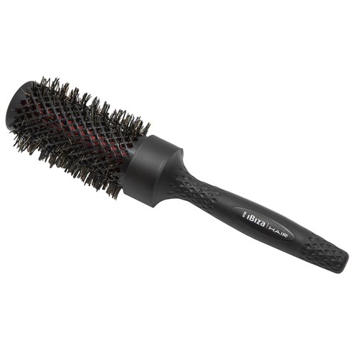 Ibiza Hair Professional Ceramic Round Brush (RB4, 43mm), Carbon Fiber/Nylon Bristles & Beech Wood Core to Absorb Heat & Protect Hair from Damage, Adds Shine to All Hair Types, For Beachy Waves