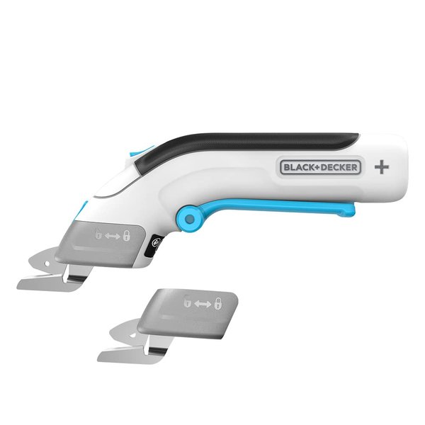 BLACK+DECKER 4V MAX Electric Fabric Scissors, Cordless, USB Rechargeable (BCSC115FF), White
