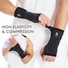 HiRui 2-Pack Wrist Brace Wrist Wraps, Hand Compression Sleeves with Wrist Straps Support for Fitness Weightlifting MTB Tendonitis Carpal Tunnel Arthritis Pain Relief (Black, Medium)