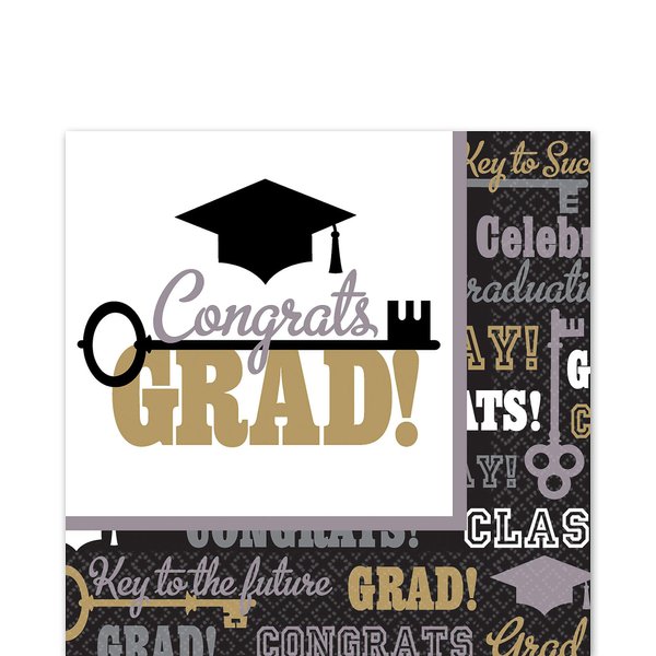 Amscan 711219 Key to Success Luncheon Napkins Party Favor Pack of 125