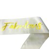 NAUXIUDSJS 100 Fabulous Sash, 100th Birthday Sash, White Satin Sash with Gold Foil Words Happy 100th Birthday Accessories Decorations Party Favor