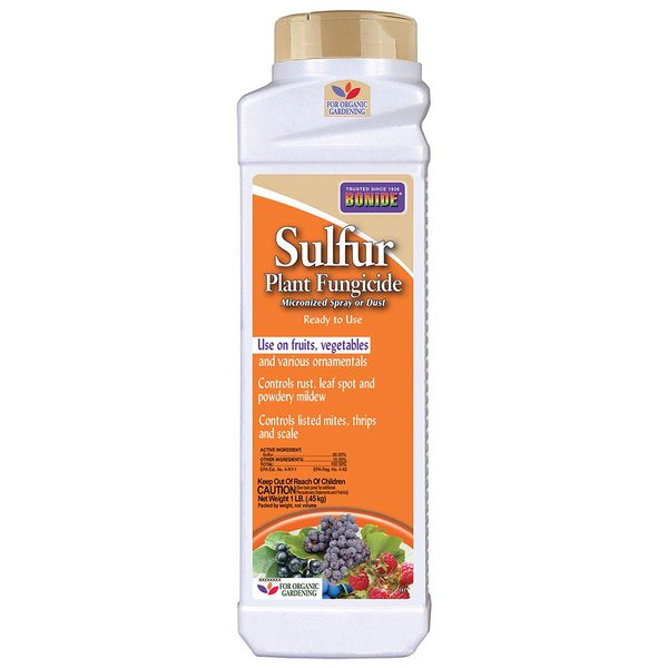 Bonide (BND141) - Sulfur Plant Fungicide, Organically Controls Rust, Leaf Spot and Powdery Mildew (1 lb.), Ready-to-Use