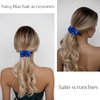 Jaciya 12 Packs Navy Blue Hair Scrunchies Satin Scrunchy Elastic Band Hair Bobbles Scrunchies Hair Ties Ponytail Holder Hair Accessories for Women Girls