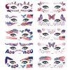 VICIYOO 4th of July Temporary Tattoos 10 Sheets Independence Day Face Tattoos American Flag Butterfly Heart Shapes Tattoo Stickers Patriotic Fake Tattoos for Adults Kids Party Supplies