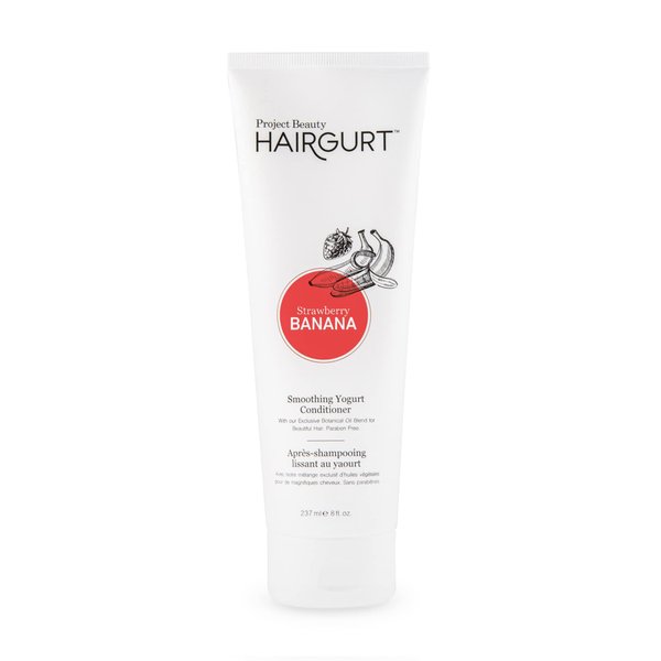 Hairgurt Smoothing Yogurt Hair Conditioner - Strawberry-Banana - Natural Hair Care, Hair Products Smoothes Dry, Damaged, Frizzy & Color-Treated Hair, 8 oz