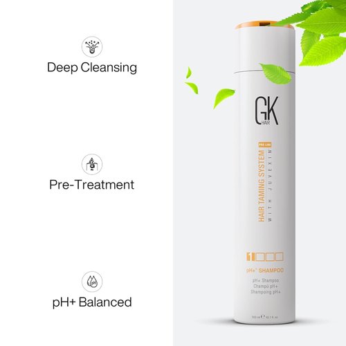 GK HAIR Clarifying Shampoo for Build Up, Dirt, Oil, Product and Hard Water Apple Cider Vinegar & Keratin for Clean, Refreshed Hair Sulfate-Free Hair Care with Argan Oil Serum 10ml