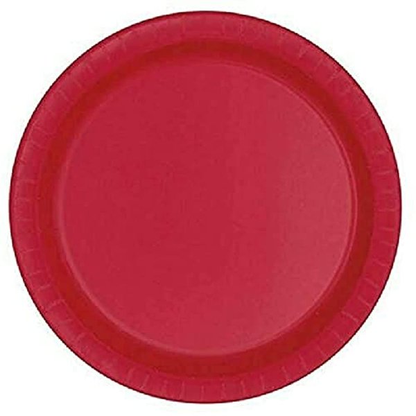 Ruby Red Solid Round Dinner Paper Plates - 9" (Pack of 8) - Vibrant Party Plates for Appetizing Treats - Perfect for Birthdays & Events