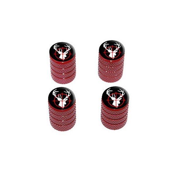 Deer Elk Buck Hunting - Tire Rim Wheel Valve Stem Caps - Red