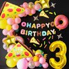 7pcs Pizza Balloons, Pizza Birthday Number Mylar Foil Balloon Pizza Slice Party Supplies Pizzaria Birthday Decorations (3rd)