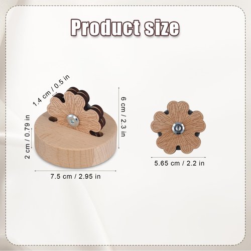 Quilting Thread Cutter, Flower Daisy Thread Snip Cutter Tabletop Yarn Cutter Wood Carving Thread Cutter with Blade Saver and Stand Thread Cutting Tool for Sewing Craft Supplies