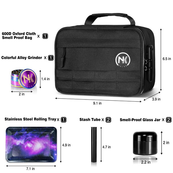 NKTOLEE Smell Proof Bag with Combination Lock, Stash Box - Personal Organizer Case Container Suit for Travel Storage Box Smell Proof
