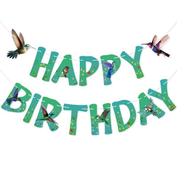 Hummingbird Birthday Banner, Bird Happy Birthday Banner, Hummingbird Birthday Party Decorations, Hummingbird Decorations, Happy Mothers Day Party Decor