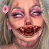Halloween Temporary Horror Scary Mouth Face Tattoo Stickers Props for Women Adults Men Cosplay Party Masquerade Accessories Kit