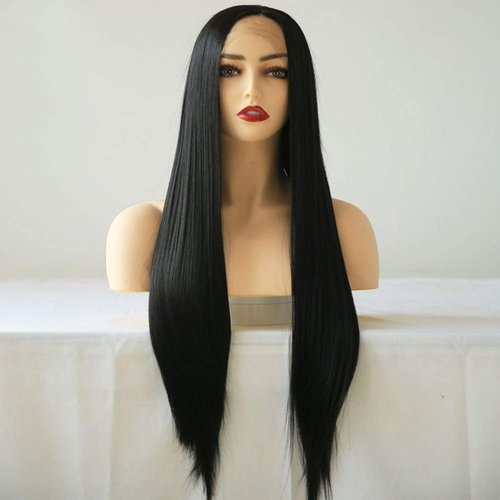 Greenmirr Black Lace Front Wigs 13x4 Lace Long Straight Heat Resistant Synthetic Lace Front Hair 26in