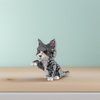Larcele Cat Mini Building Blocks Animal Set, DIY Micro 3D Building Toy Bricks,1300 Pieces KLJM-05(Grey and White Cat)