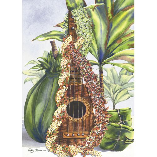 Pacifica Island Art Hawaiian Christmas Cards Set (12) Mele Pua by Peggy Chun