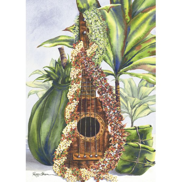 Pacifica Island Art Hawaiian Christmas Cards Set (12) Mele Pua by Peggy Chun