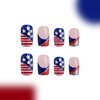 Rilafuvu 4th of July Press on Nails Short Fake Nails Square with USA Patriotic Design Glue on Nails American Stars and Stripes Glitter Acrylic Nails Fourth of July Nails for Women Girls 24Pcs