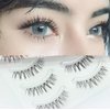 LASGOOS Fake Eyelashes Natural Look False Eye Lashes Daily Strip Cross Clear Band 5-7mm Cross Cute Lashes Invisible band Lash for Wedding Daily Work Eye Makeup 5 Pairs W7