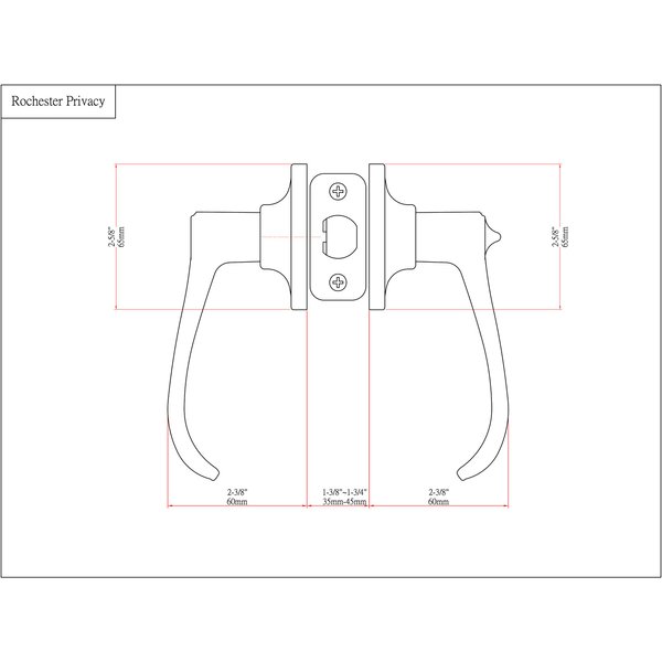 Designers Impressions Rochester Design Satin Nickel Privacy Door Lever (Bed and Bath)
