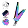 Acrylic Nail Tips Clipper UV False Nails Cutter Fake Nail Tips Clipper Trimmer Stainless Steel Cuticle Pusher Scaper Peeler 2 Pcs Manicure Tools Kit (Rainbow Color)