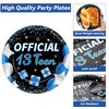 100 Pcs 13th Birthday Decorations for Boys Official Teen 13th Supplies Plates Napkins Forks Set Disposable Blue 13th Birthday Tableware Paper Plates Dinnerware for Kids Teenager Favors Serve 25