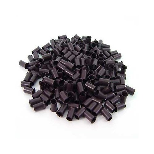 200 PCS 3.5 mm Dark Brown Color Copper Tubes Beads Locks Micro Rings for I Tipped Human Hair Extensions